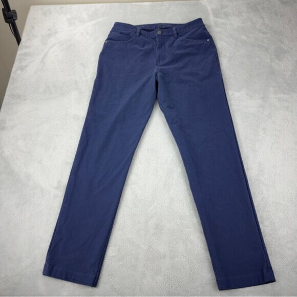Lululemon ABC Classic Fit Pant 32 Utilitech Navy Blue Mens Size 30x29 M5AQIS - Picture 1 of 5